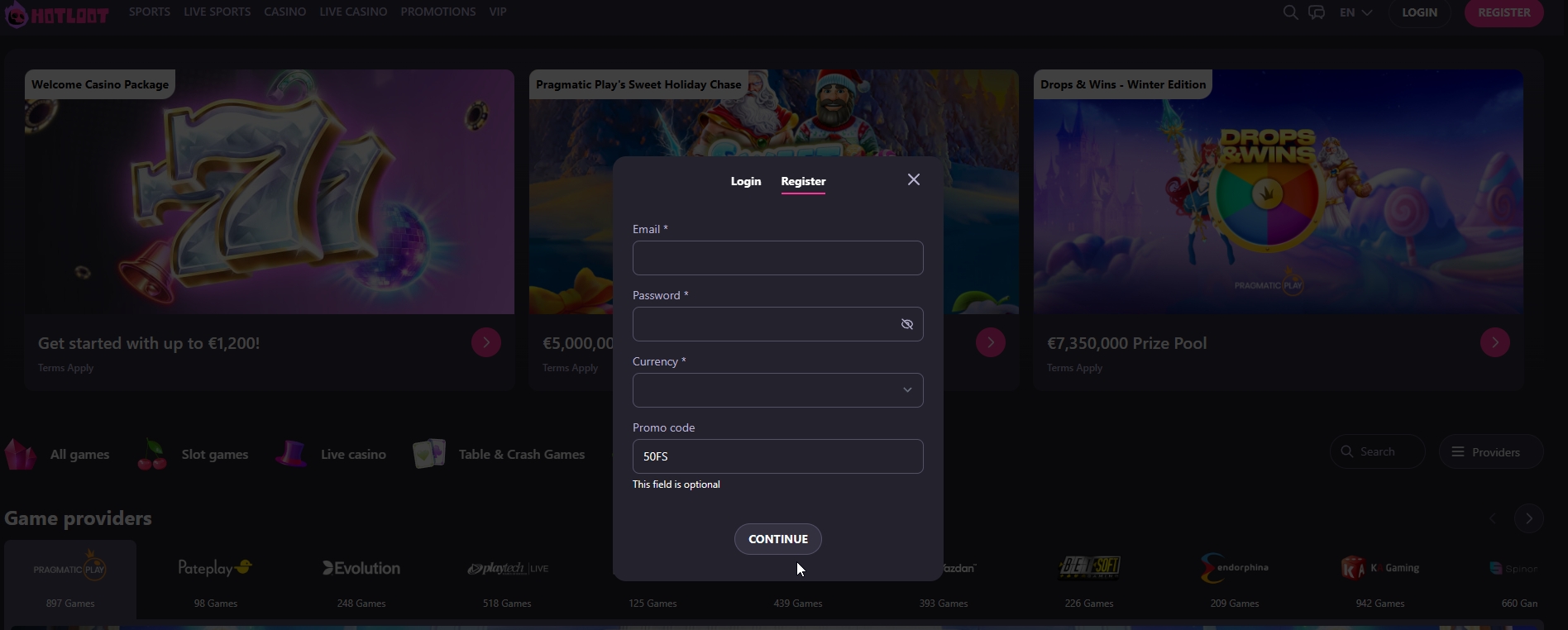 Hotloot - 100 Free Spins